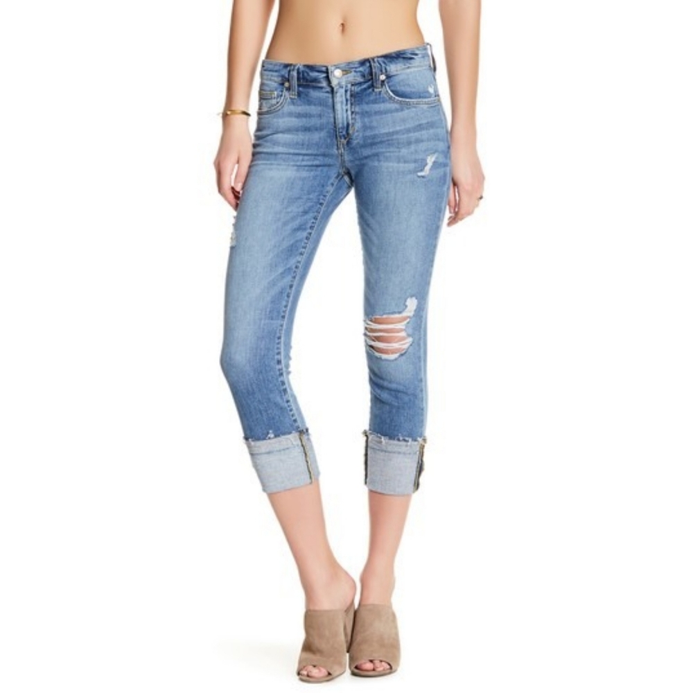 Joe's Jeans Distressed Cuffed Crop Size 24